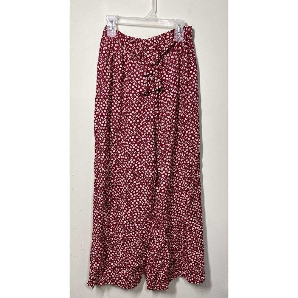Mexicali Blues Womens Size M/L Red Floral Wide Leg Capri Pants Boho Hippie Beach